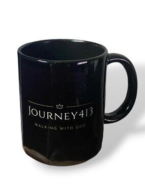 NEW - JOURNEY413 11oz Black Ceramic Cup / Coffee Mug Microwave Safe